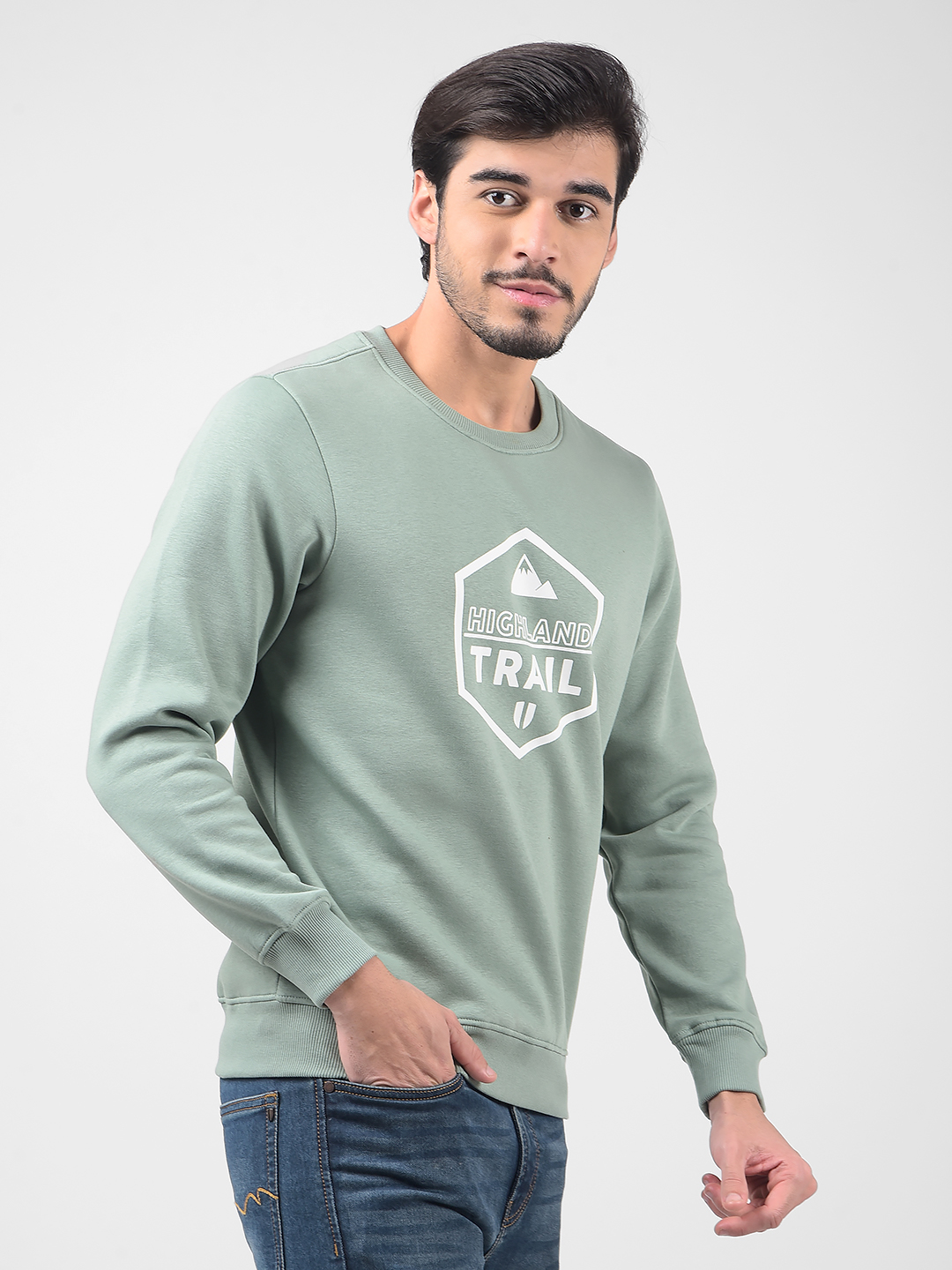 Numero Uno Men Typography Green Sweat Shirt